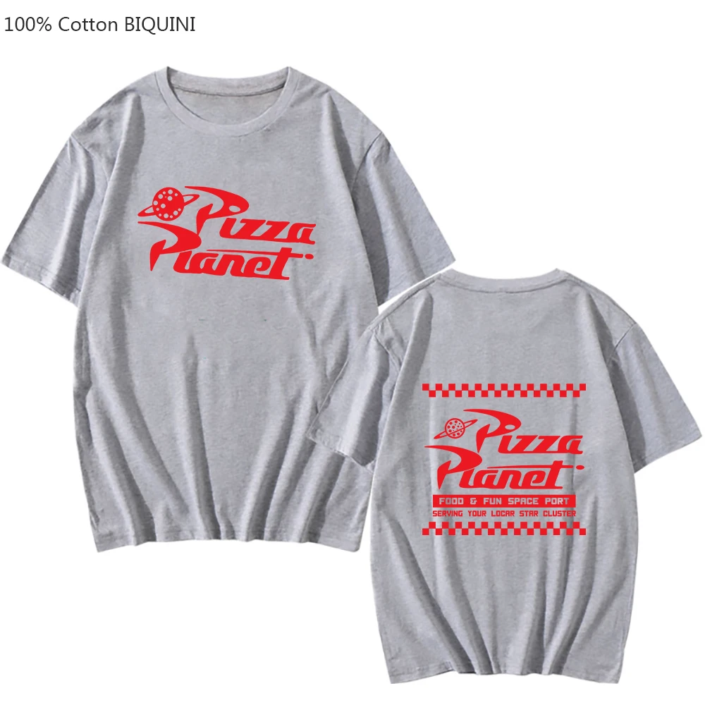 Pizza Planet Serving Your Local Star Cluster Letter Print T-shirt Mens 100% Cotton O-neck Tshirts Regular Fit Male Tee-shirt Tee