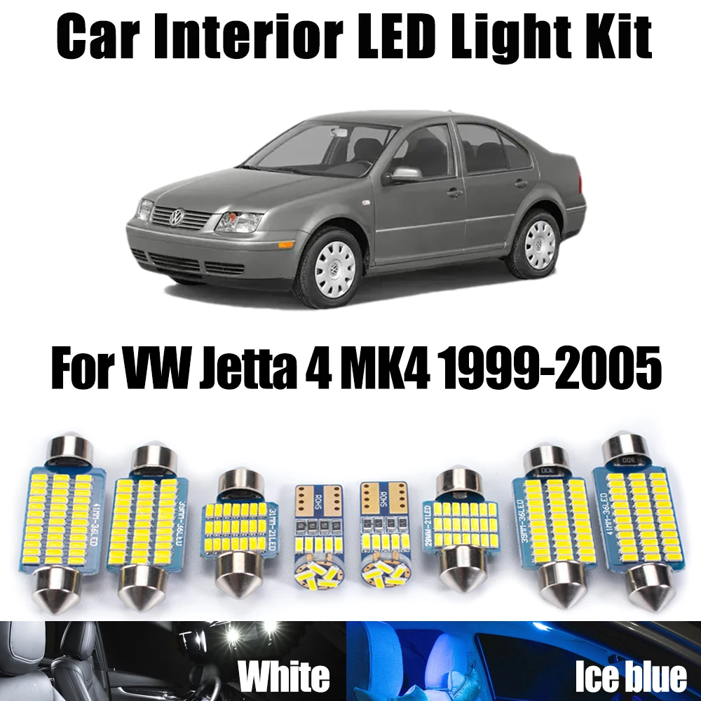 

12Pcs Canbus Vehicle LED Interior Reading Map Dome Trunk Light Kit For VW Jetta 4 MK4 1999- 2003 2004 2005 Vanity Mirror Bulbs