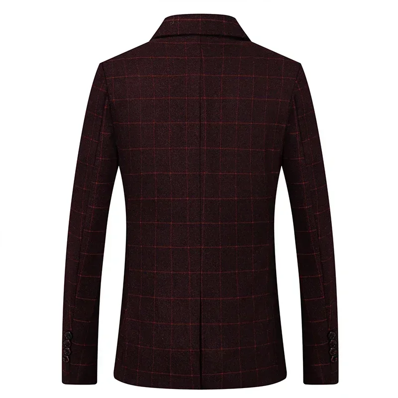 

Fashion New Men's Casual Boutique Business Dress Suit / Male Slim Plaid Suit Blazer Jacket Coat