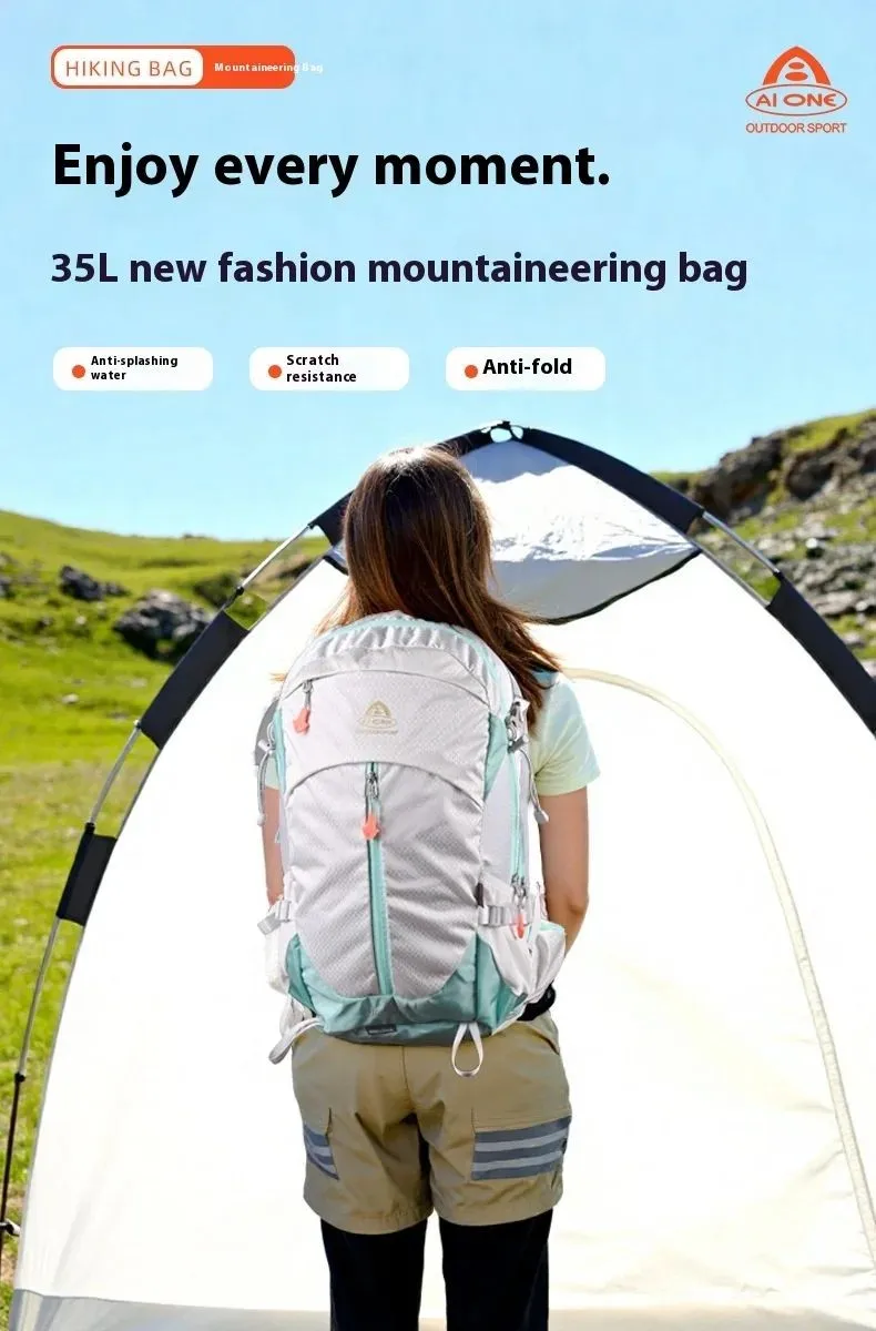

35L Outdoor Backpack Large Capacity Hiking Backpack Lightweight Mountaineering Climbing Bag for Travel Daypack for Trekking