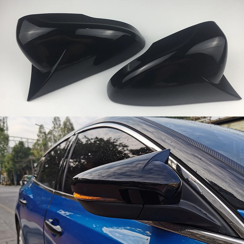 Paste Gloss black rearview side exterior mirror Cover For Ford Focus 2019 2020 MK4 Carbon Fiber look caps Car 3M Style