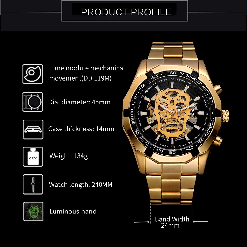 Watch Hollow  Dial Luxury Design Business Fashion Men's Mechanical Watch Classic Fashion Quartz Wristwatches  Reloj Hombre