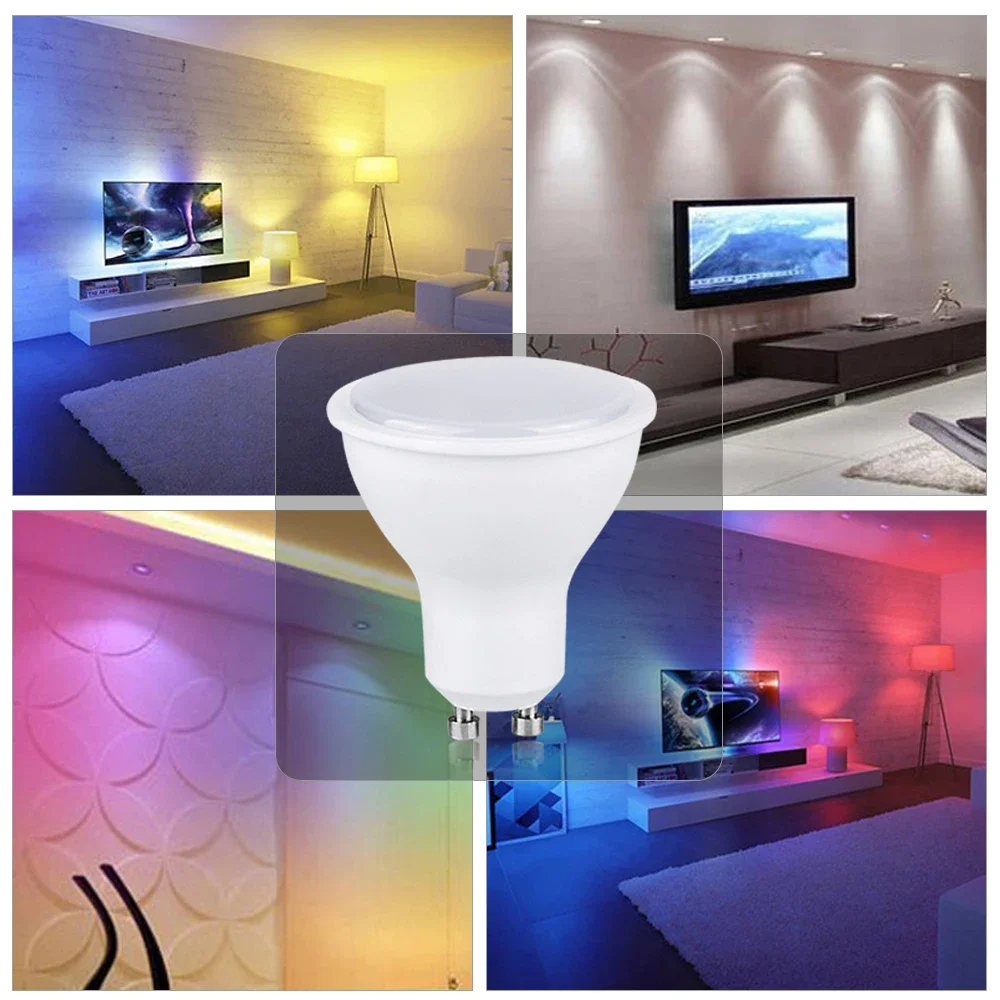 Bombilla LED GU10 con Control remoto, lámpara regulable RGBW RGBWW de 16 colores, 10W, 85-265V, para decoración de fiestas en casa y festivales