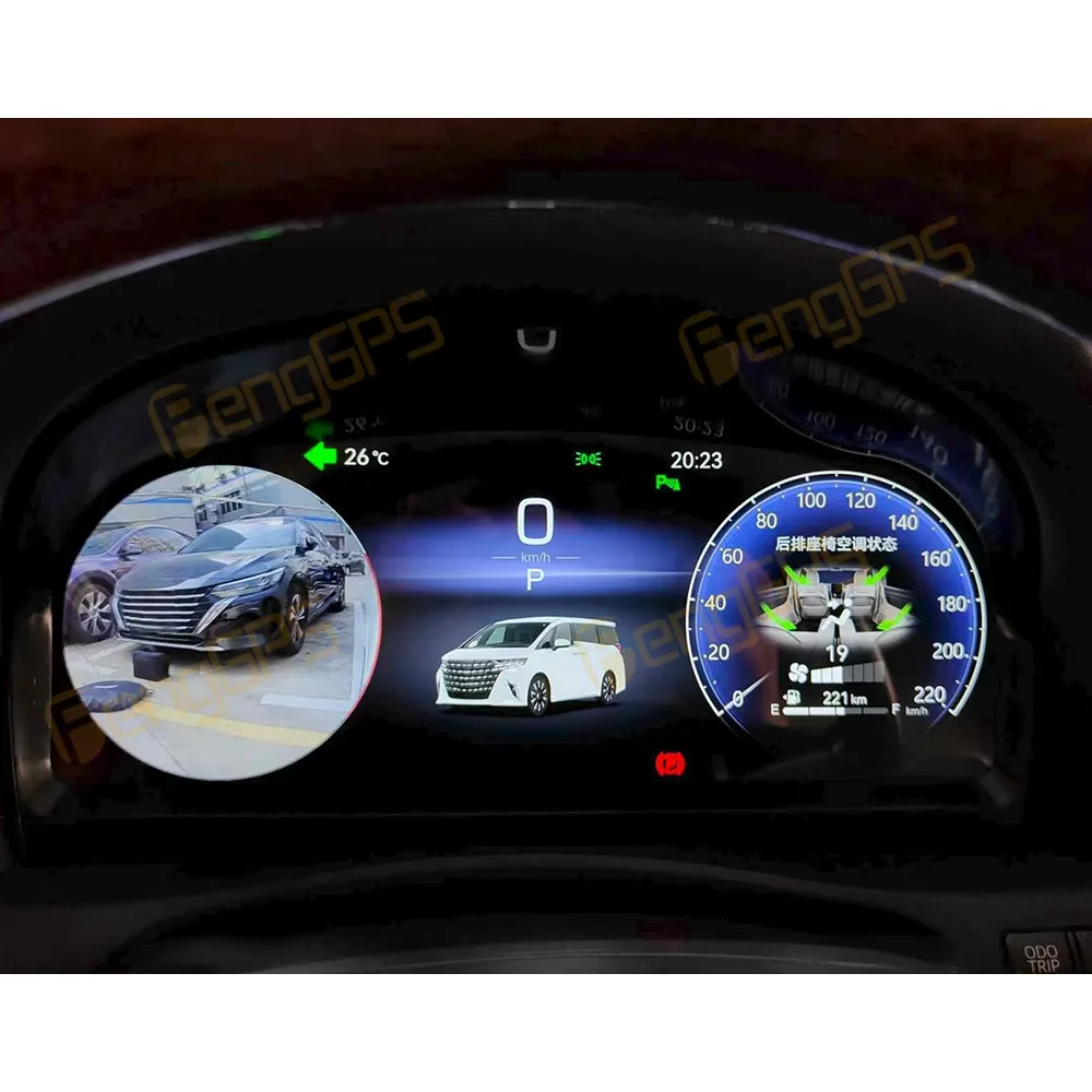 Car LCD Dashboard For Toyota Alphard 30 35 Upgrade to 40 series 2015-2019 Digital Cluster Instrument Panel Cockpit Speedometer