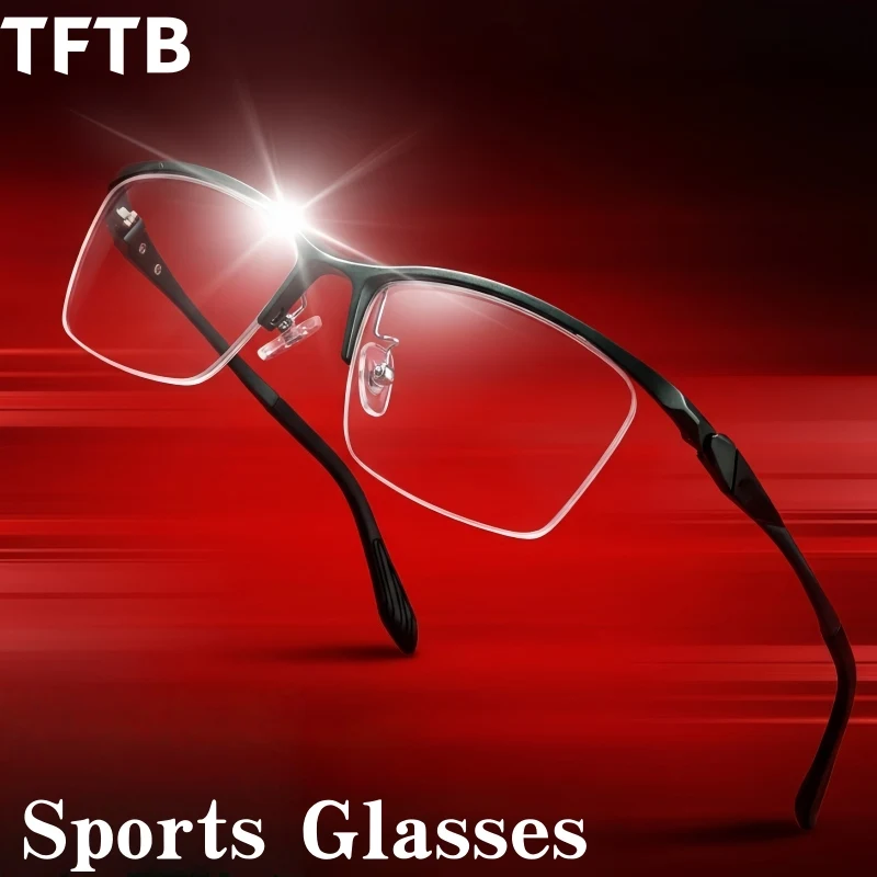 

TFTB ultra light Fashion Men And Women Half Frame Sports Cycling Glasses Comfortable Non Slip Plastic Steel Running Eyeglasses