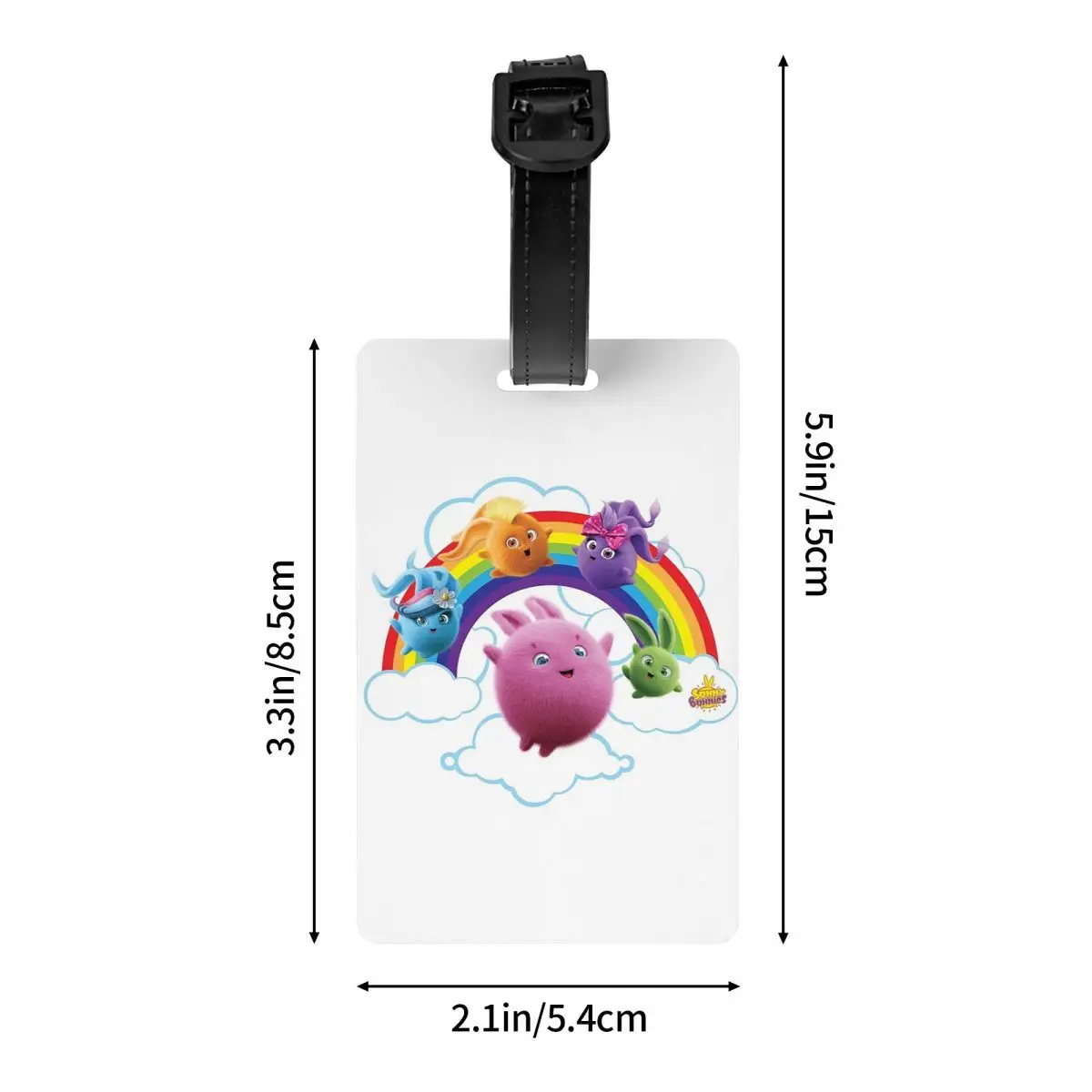 أرانب صني - علامات الأمتعة على شكل أرانب قوس قزح، ملحقات حقيبة السفر، أمتعة لطيفة، حامل بطاقة الصعود، عنوان اسم الهوية #4