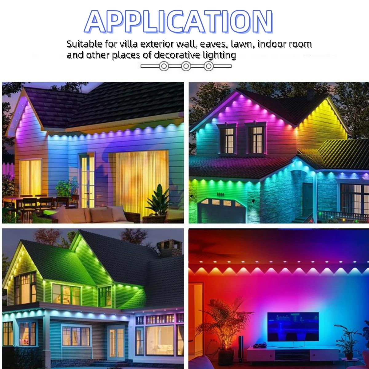 108피트 스마트 RGBW LED 영구 야외 처마 조명 IP67 방수 72LED 앱/리모컨 제어 크리스마스 휴일 장식용