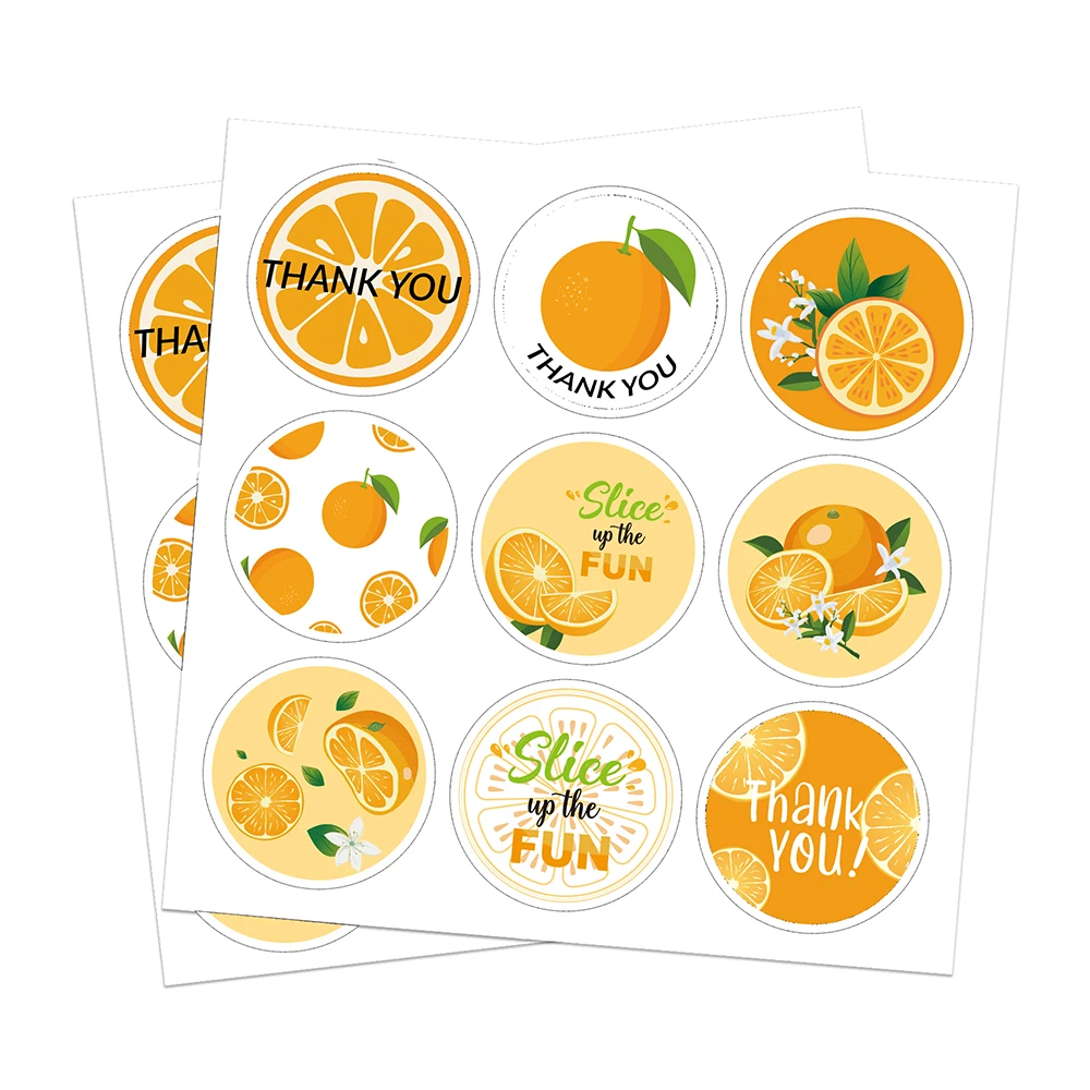 

KK131 180pcs 1.5inch Cartoon Cute Orange Fruit Stickers for Gifts Bag Phone Case Guitar Fashion Decor PVC Stickers Kids Toy