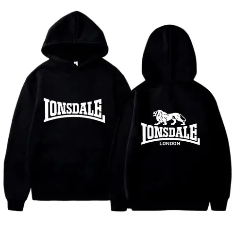 LONSDALE 남성용 후드 루즈 캐주얼 스웨터 후드 단순 디지털 인쇄 풀오버 남성 캐주얼 스포츠 Hoddie 스웨터