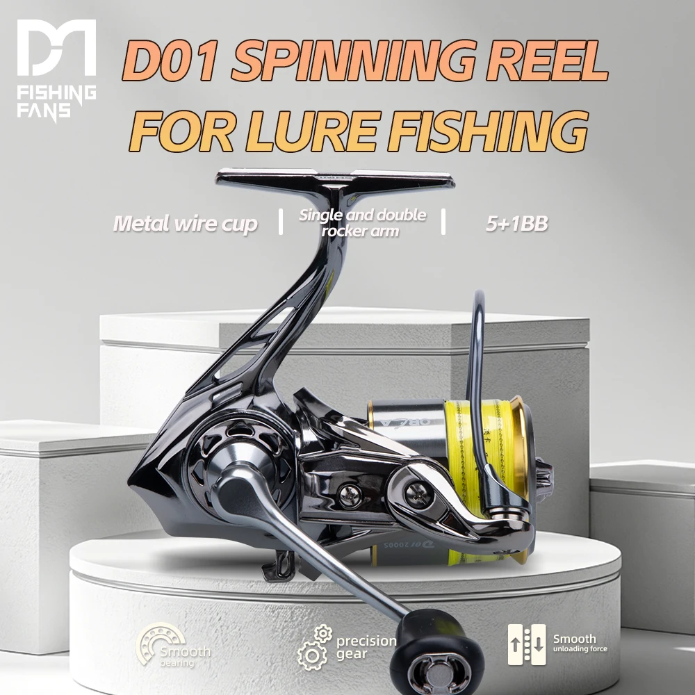 FISHINGFANS ORCA D01 Sea 6KG Max Drag 5+1BB Metal Spool Double Handle Saltwater Spinning Reel Fishing Reel