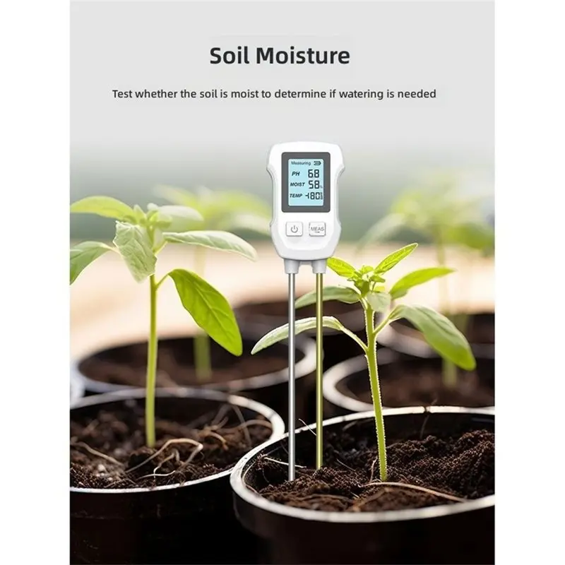 AT02-Flower Planting Tool Display Soil Sensor Soil PH Monitor Flower Planting Soil Detetor Accuracy Detection Gardening Tool