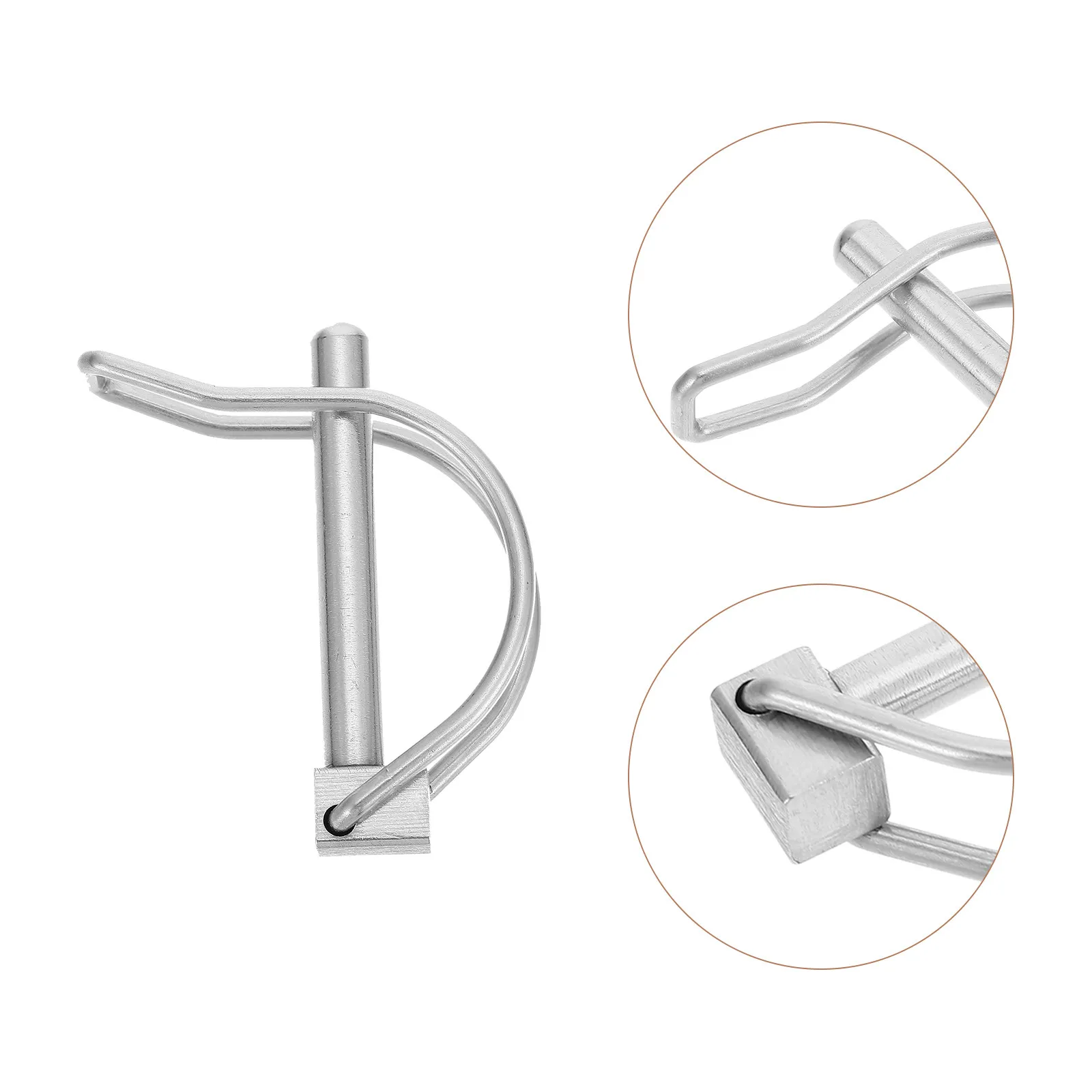 2Pcs Stainless Steel Safety Lock Pins Quick Lock Trailer Coupler Boat Coupler Pin Farm Lawn Towing Shaft Locking Hitch Clip