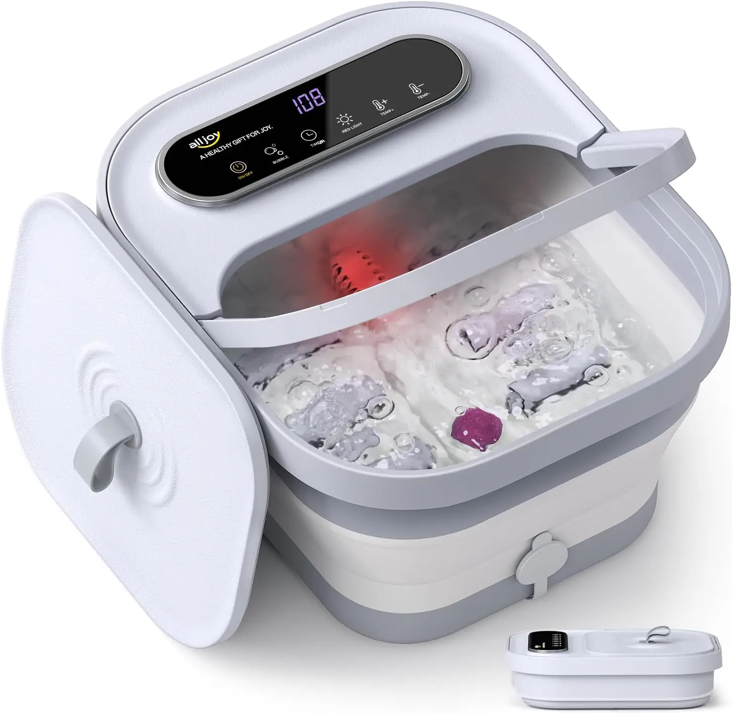 

Collapsible Foot Spa with Heat, Bubbles, Shiatsu Rollers & Timer for Relaxation - Perfect Gift