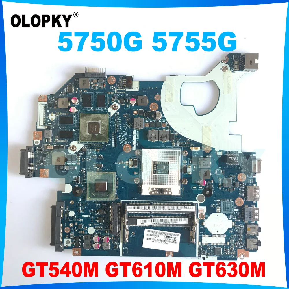 

P5WE0 LA-6901P motherboard for Acer Aspire 5750 5755 5750G 5755G Laptop motherboard with GT540M GT610M GT630M GPU DDR3