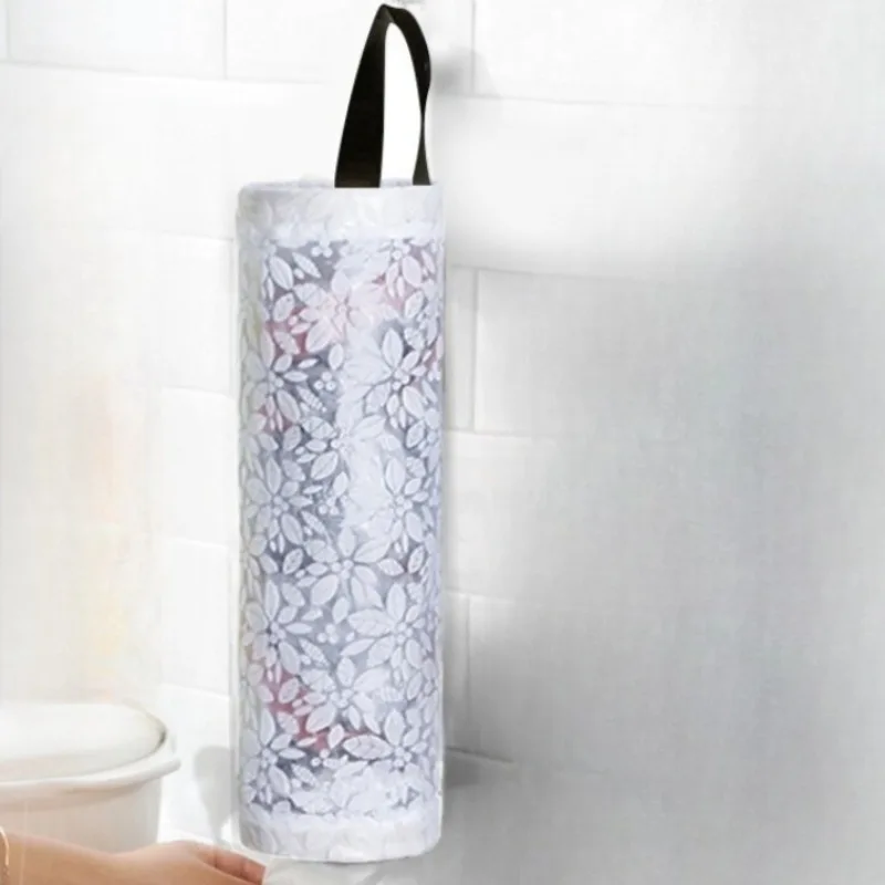 Hause Lebensmittel Tasche Halter Wand Halterung Kunststoff Tasche Halter Spender Hängende Lagerung Müll Müll Tasche Küche Müll Organizer – Detail 26