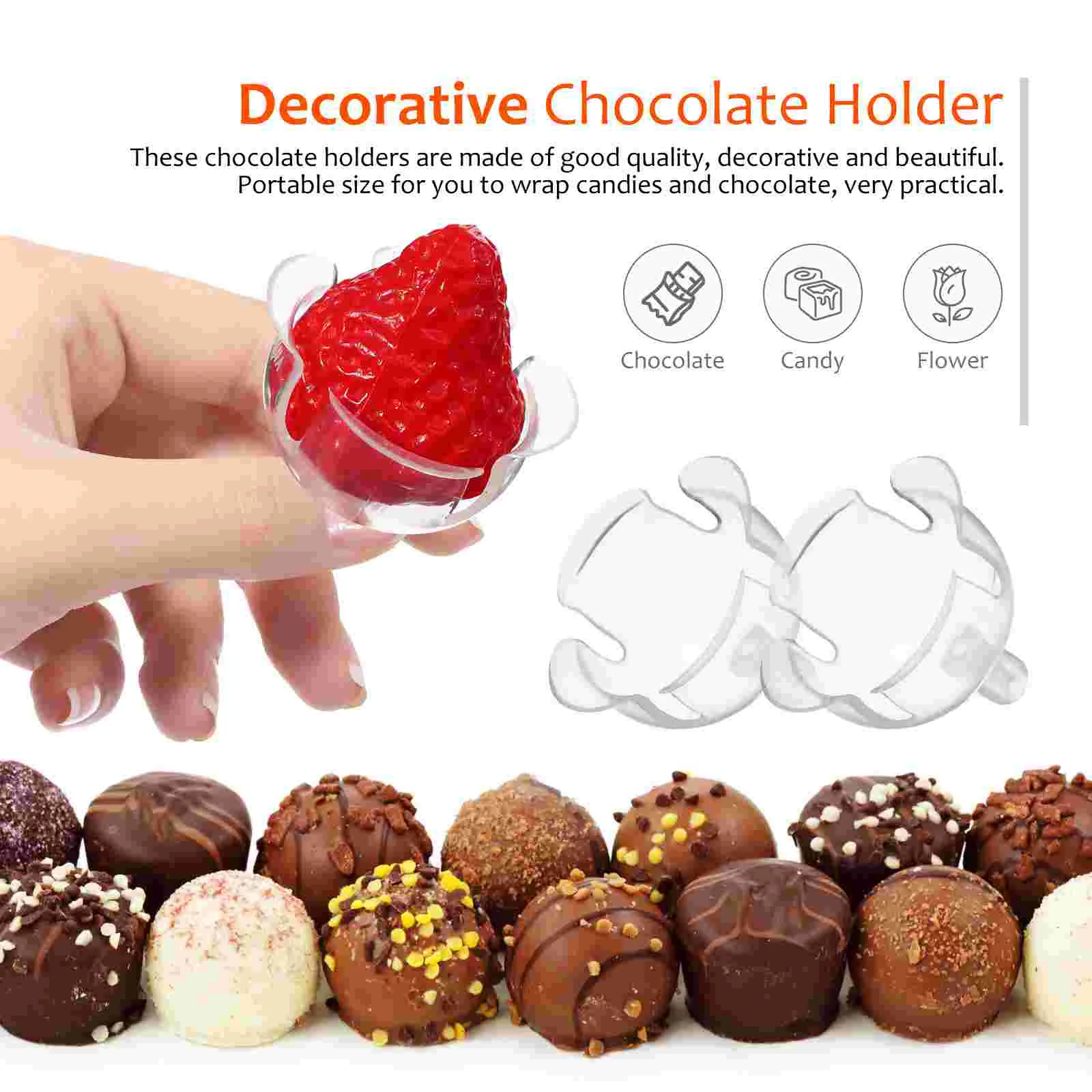 100 Pcs Chocolate Torus Fiber Gummies Candy Base Round Tray Container Plastic Mother Bouquet Support