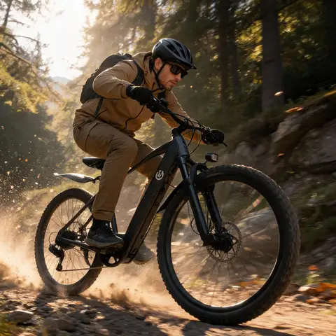 Electric Mountain Bike, Full Suspension, 500W Motor, Pedal Assist, Removable Battery, Pro Race Build, High Cost Performance, for Hill Climbing Ebike, Forest Path Cycling