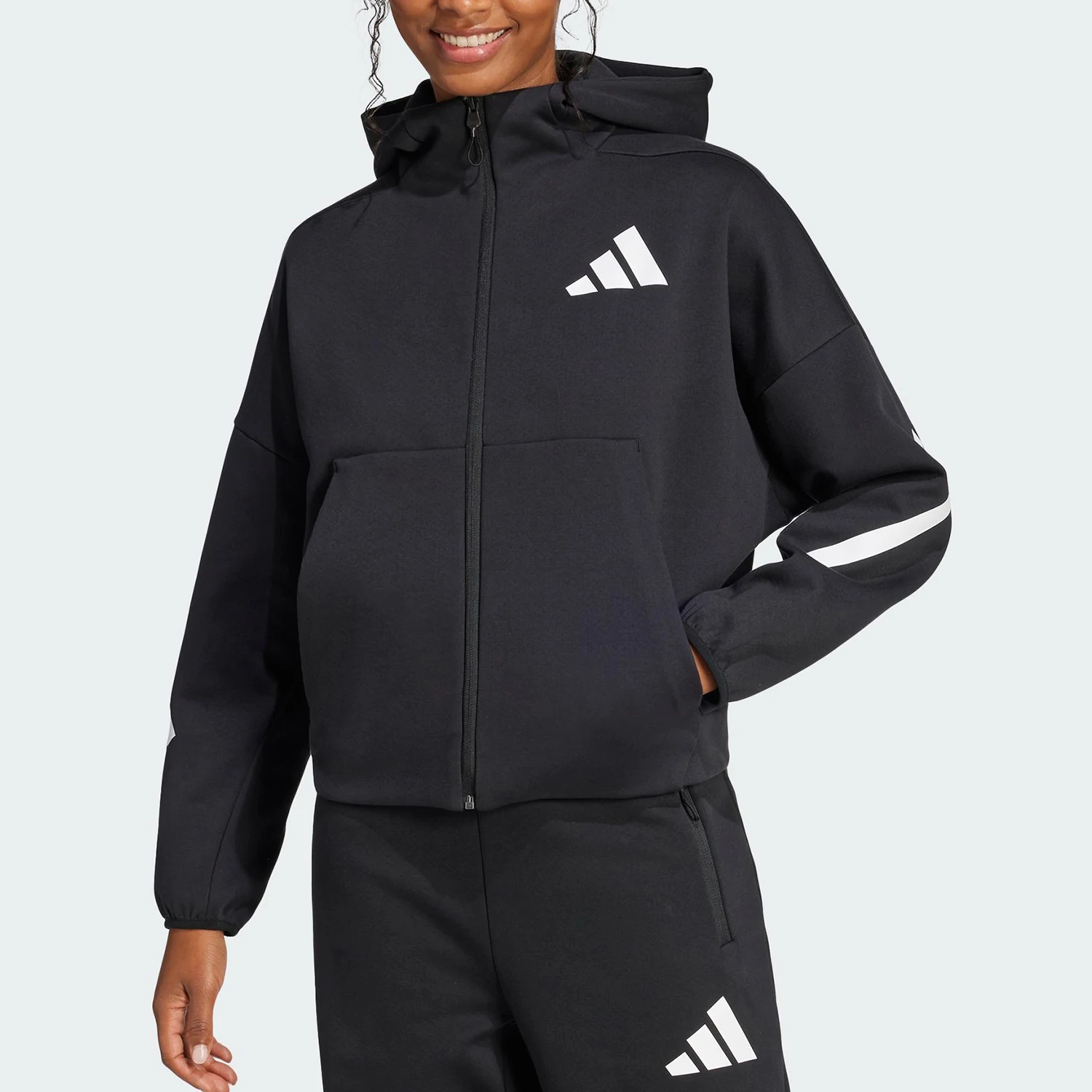 

Adidas Genuine New Women's Loose Zipper Classic Fashion Jacket JC5392