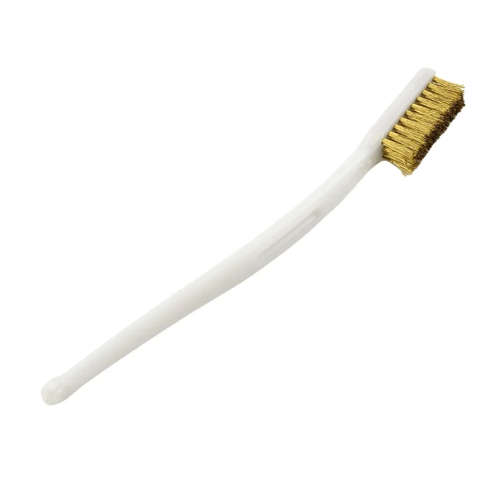 Cleaning Brass Wire Brush 17.5*1.2*2cm White Construction White. Convenient Convenient Equipment For Hand Tool