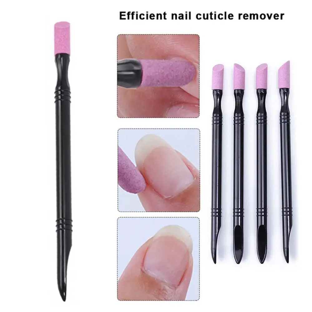 Draagbare Kwarts Nagel Slijpen Nagel Cuticula Verwijderen Handige Houten Stok Voor Design Gel Polish Acryl Manicures Art Tool