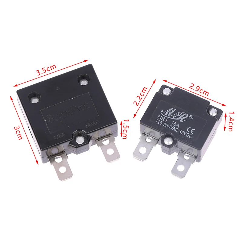 DIY 7A 10A 15A Automatic Reset Relay Fuse Therma Switch Circuit Breaker Current Overload Protector Kids Electric Car Accessories