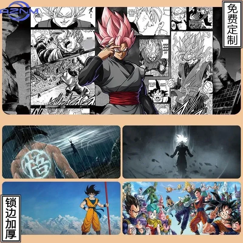 Anime Saiyan Manga Collage Print Mouse Pad, Rubber Non-Slip Base, Thickened Locked Edge Smooth Surface for Computer Gaming and D