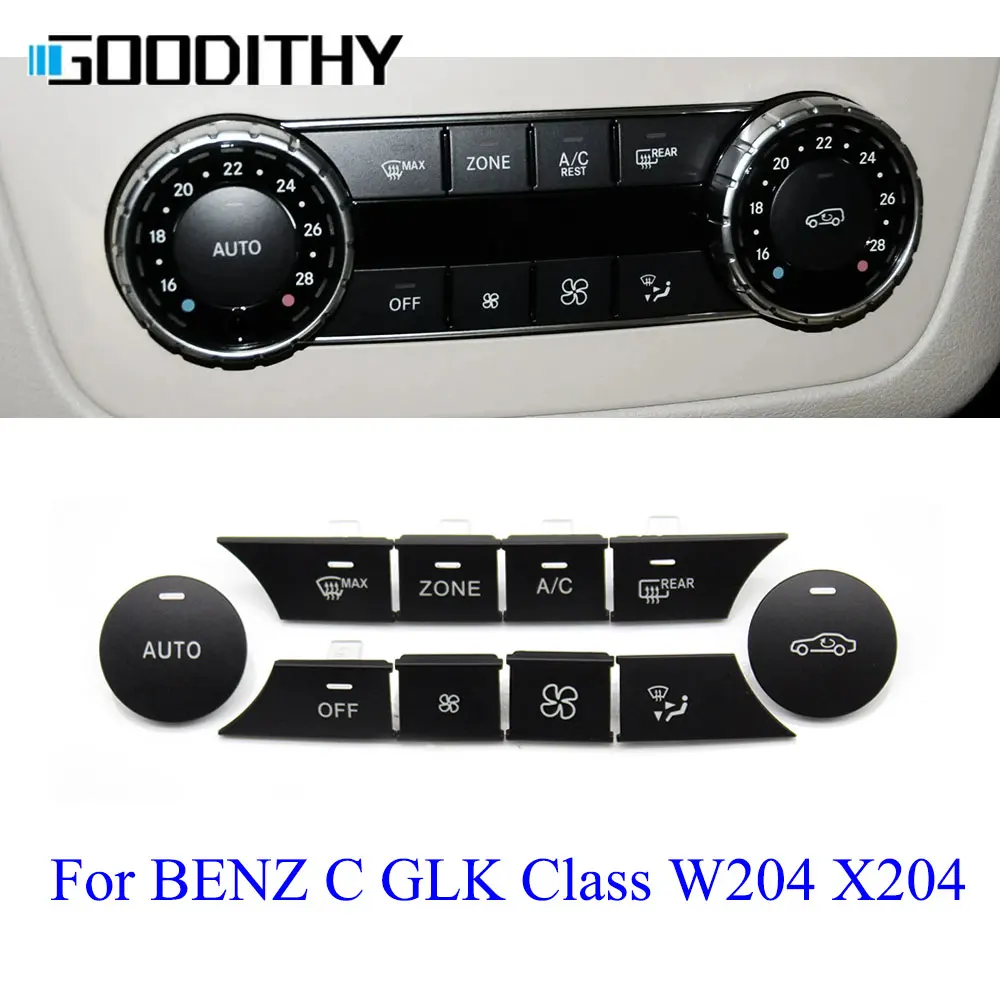 Central Console Air Conditioning Volume Key Heater AC Button Accessories For Mercedes Benz C GLK Class W204 X204 C180 C200 C300