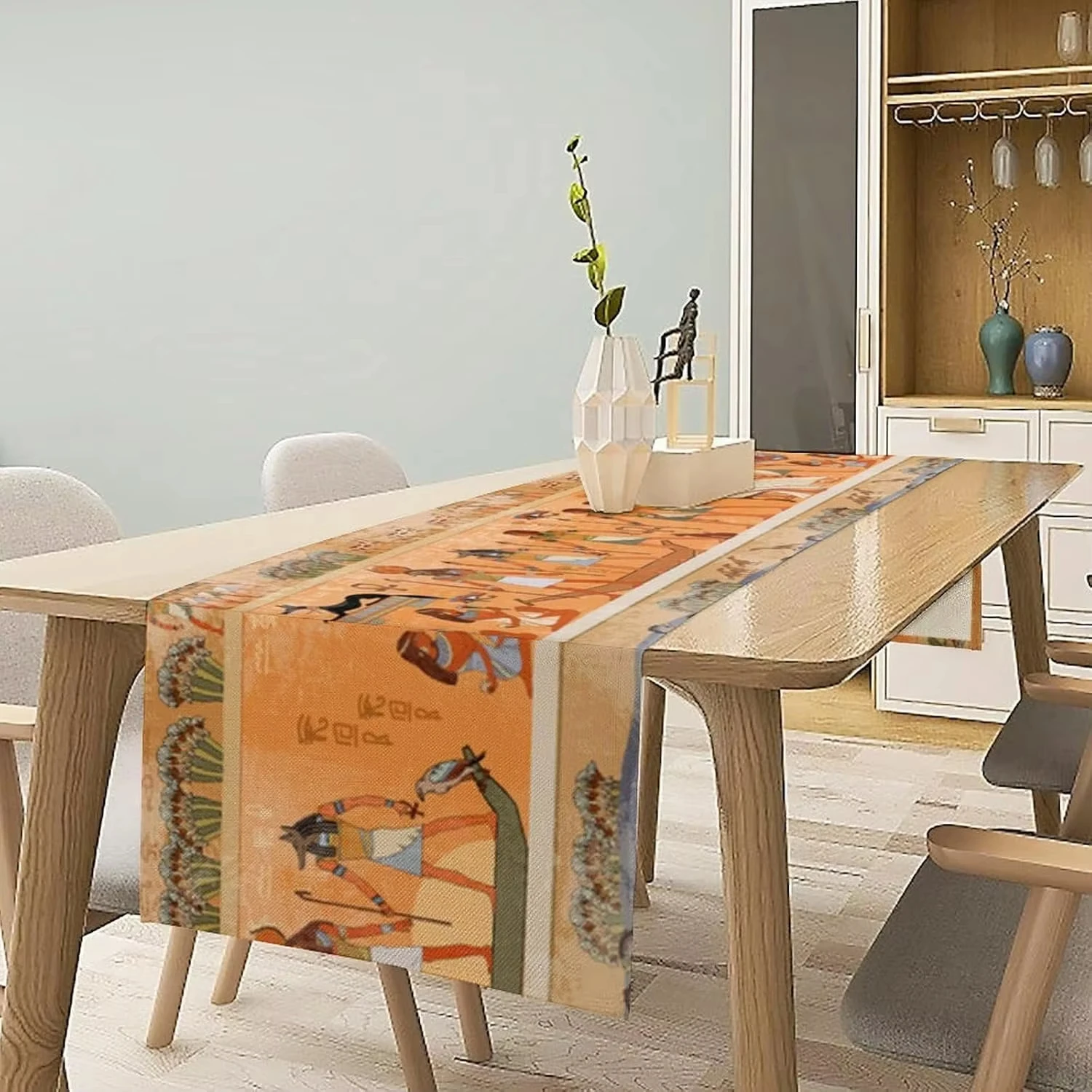 Ancient Egyptian Linen Table Runner | Mythology, Egyptian Gods, Pharaohs & Antique Hieroglyphs