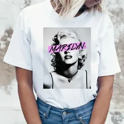 Marilyn Monroe Cotton T-shirt Women Femme Top Shirts Streetwear T-shirt Summer Female New Clothes Funny Grunge Hip Hop Tee