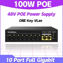 Tenda Gigabit 6 Port Network Switch PoE Power 1000Mbps  AP Monitoring  VLAN 1Gbps 10 Port Ethernet Switch