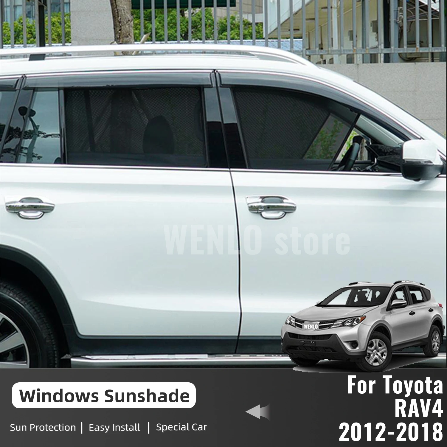 

For Toyota RAV4 XA40 2012-2018 Magnetic Car Sunshade Shield Front Windshield Frame Curtain Rear Side Window Sun Shade RAV 4