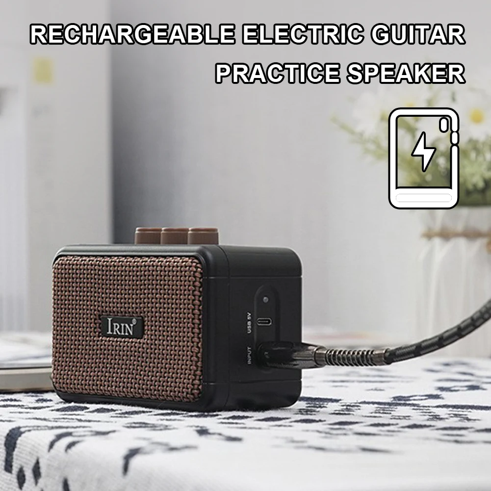 Mini Electric Guitar Amp 5W Rechargeable Bluetooth Guitar Amp Portable Small Practice Guitar Amp for Daily Practice Accessories