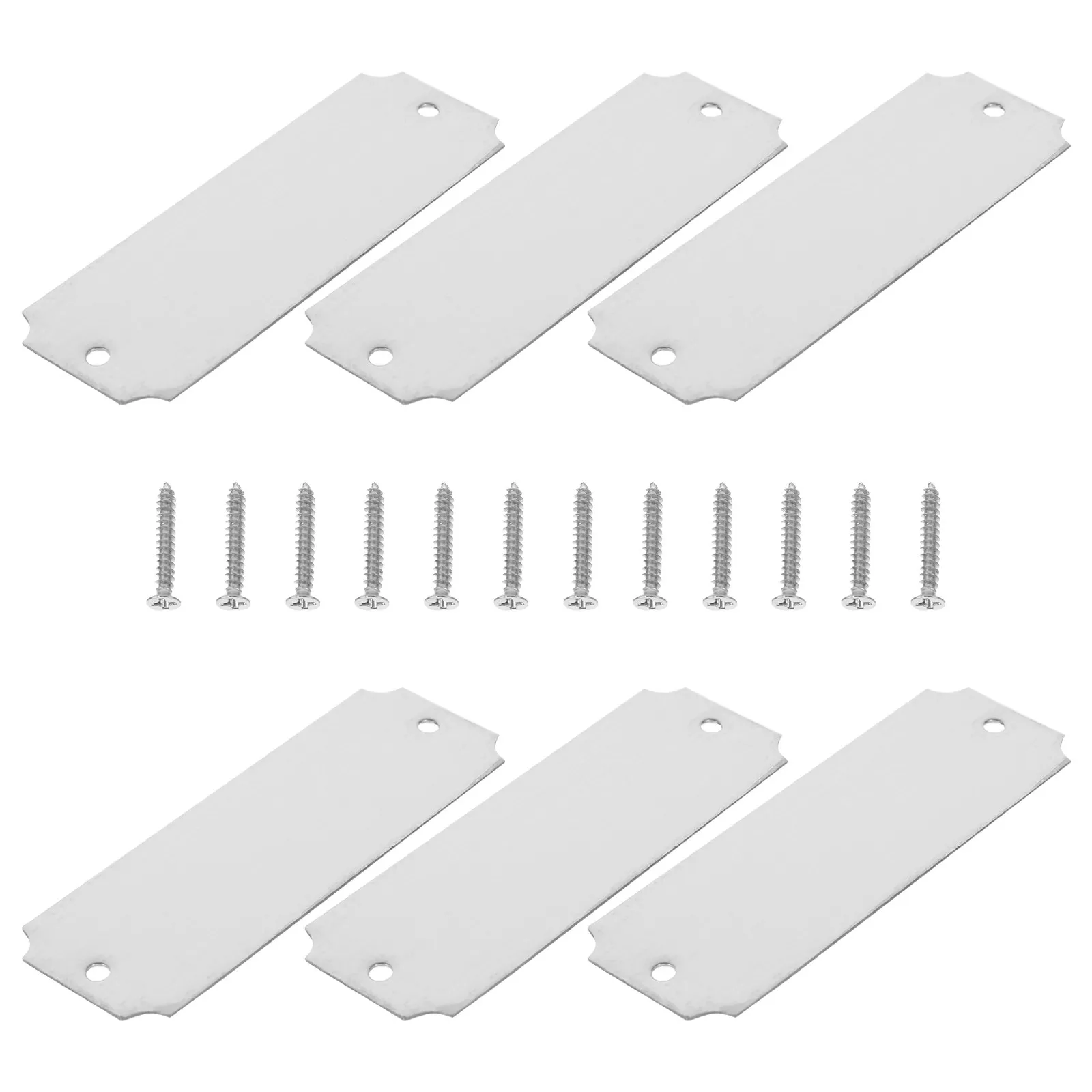 20Pcs Brushed Aluminum Metal Nameplate Blanks Engraving Plates Adhesive Screws for Office Classroom Door Display Plaques