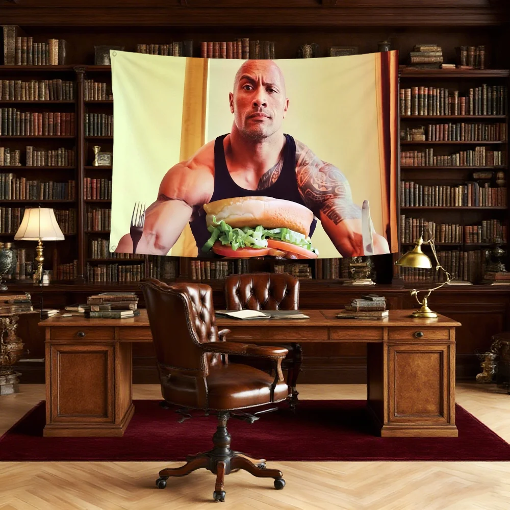 Cheat Day The Rock Eating Pancakes flag Durable Outdoor Indoor Patio Festive Decoration Classic Design Pole Wall Room Banner