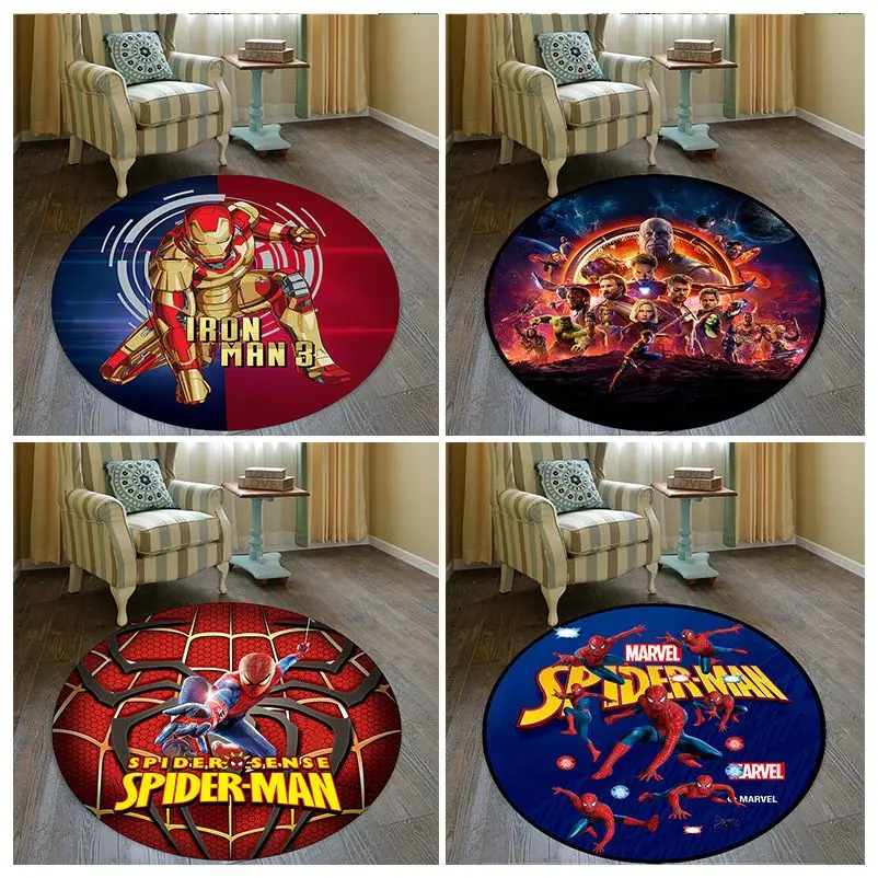 

Marvel Avengers Iron Man Spider Man Decorative Rug Thor Odinson Superhero Living Room Floor Mat Captain America Bedside Carpet