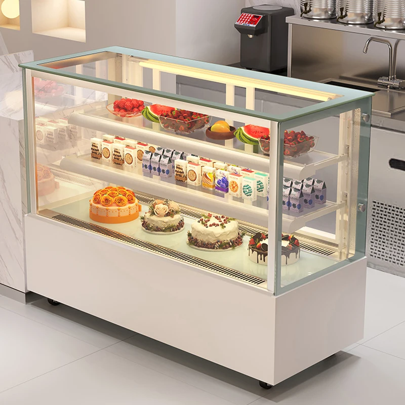 Cake Display Cabinet Refrigerated Commercial Small Back-door Air-cooled Desktop Dessert Fruit Cooked Food Pastry Keep Fresh