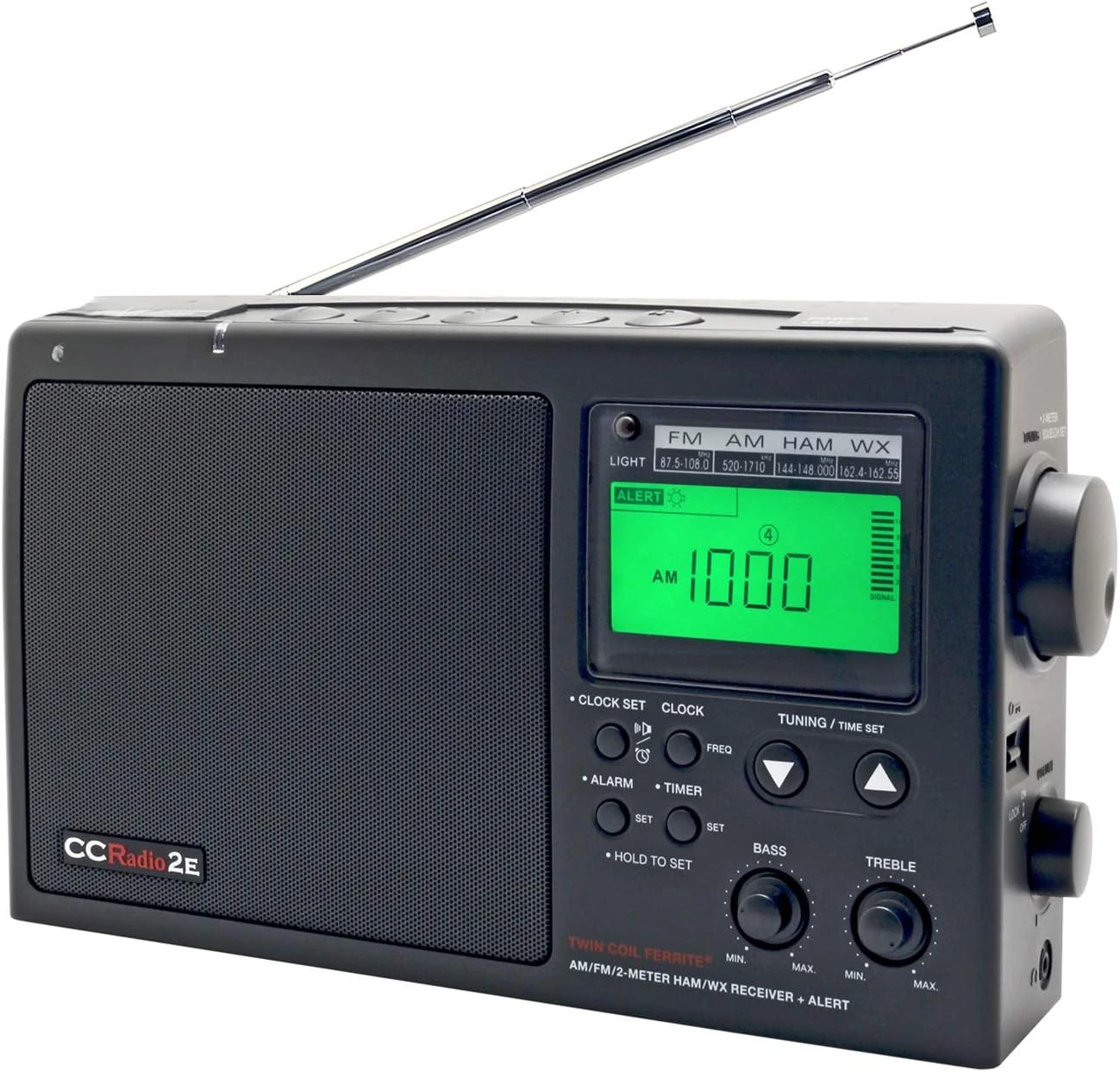 CCRadio-2E Enhanced Portable AM FM Weather and 2-Meter Ham Band (Black) CC2BE