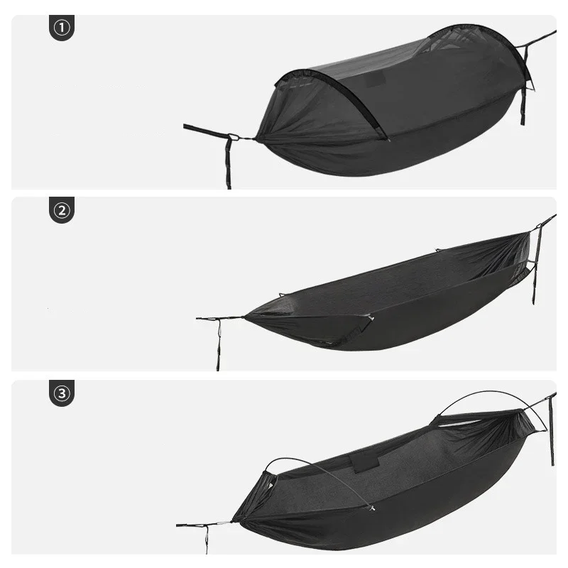 Imagem -02 - Naturehike-ripstop Anti-rollover Swing Hammock Mosquito Repelente Equipamento de Camping ao ar Livre Piquenique Dormir Ferramentas em 1