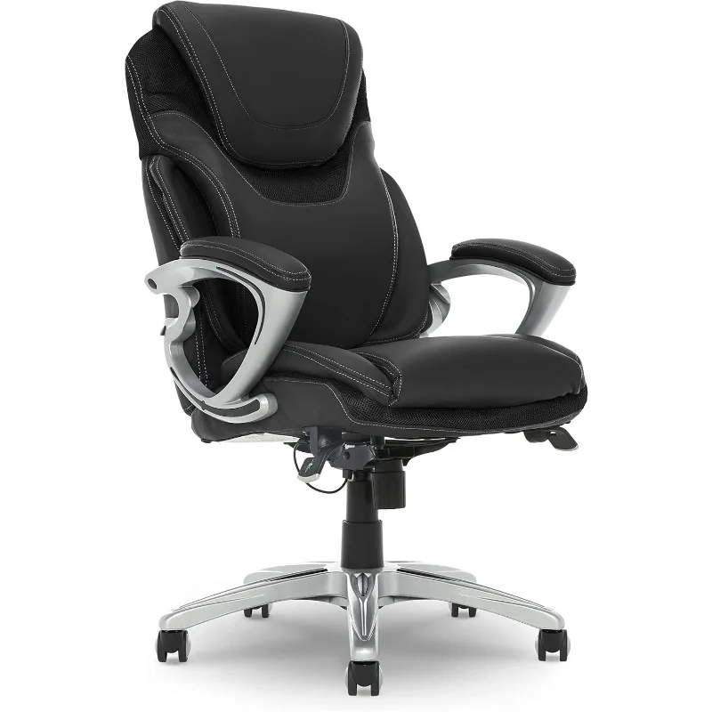 

Wellness Executive Office Chair, High Back Big and Tall Ergonomic for Lumber Support Task Swivel, Bonded Leather, Black