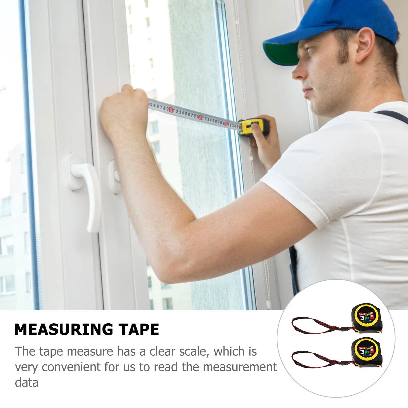 

2pcs Steel Tape Measure Measuring Tool Distance Measurer Ergonomic Design Durable ABS Shell Clear Scale Fixed Switch Three