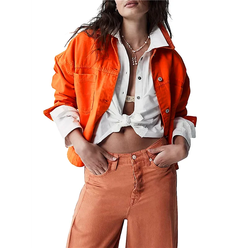 

【FAVORITE!】Women's Loose Lapel Long-Sleeved Denim Jacket