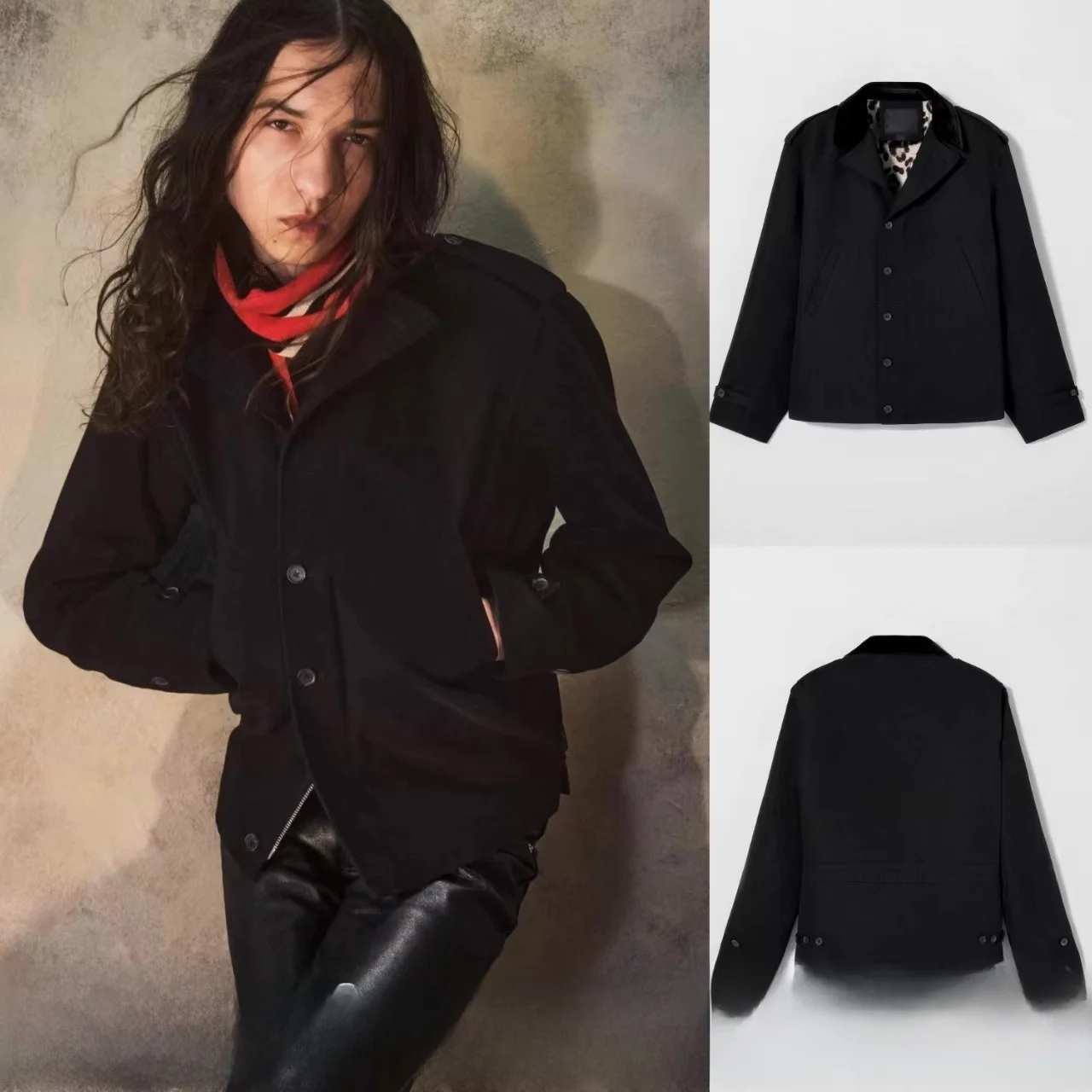 

Bla Casual Versatile Single-Button Jaet 2025 Autumn New Men's Faion Stand Fit Long Sve Suit Collar Jaet