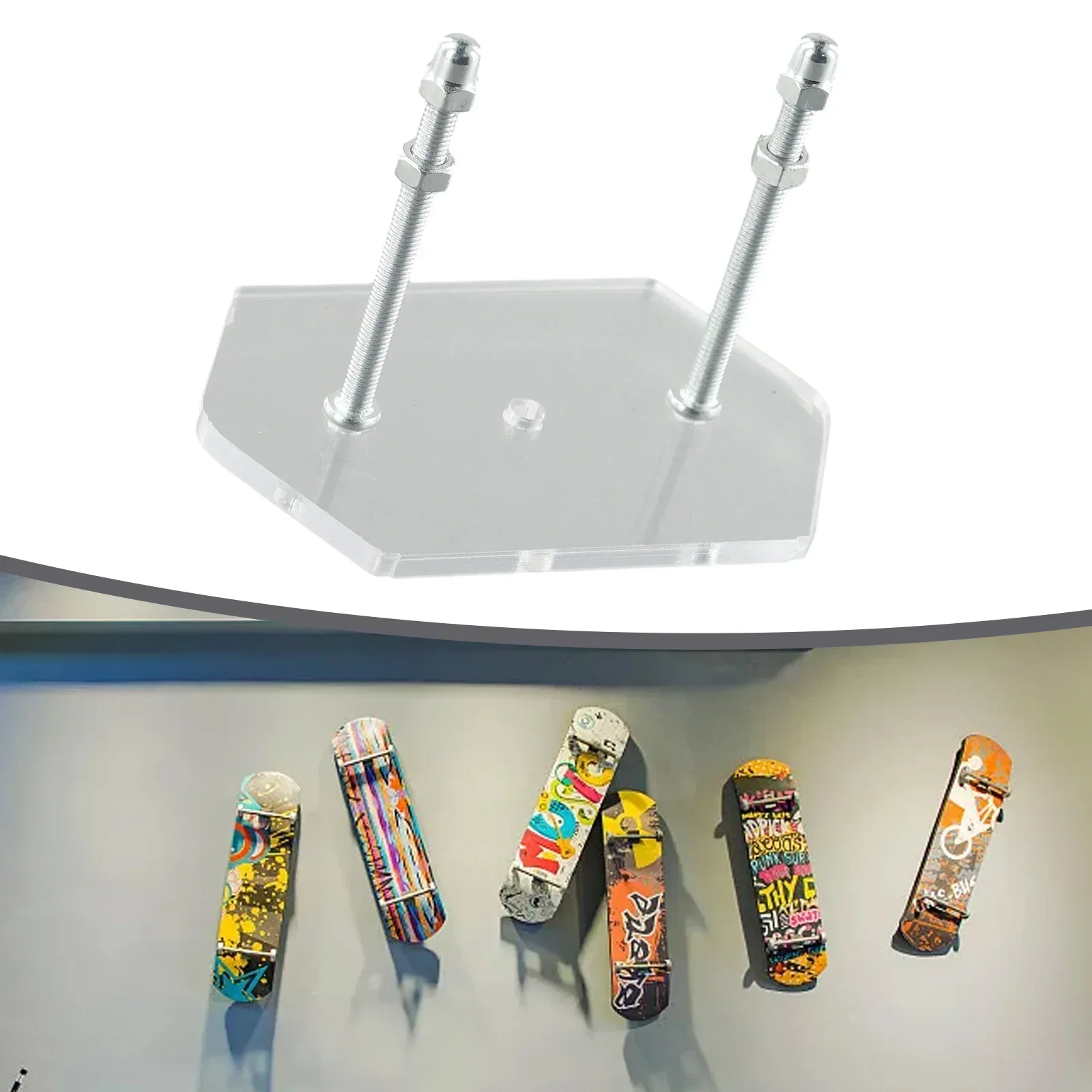 1pcs Skateboard Hanger Acrylic Skateboard Display Rack Fixed Mount Indoor Floating Skateboard Hanger Accessories