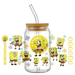 Miniso Popular cartoon SpongeBob theme Transfer Printing UV DTF transfers for Cups Wraps Bulk DTF Wraps Glass Decals