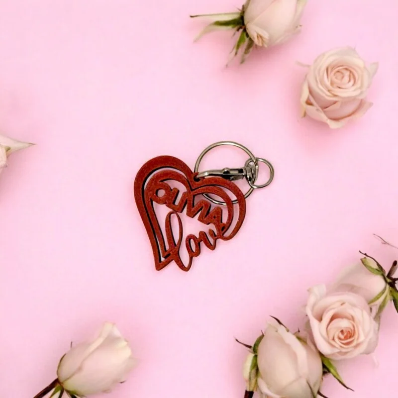 Custom Name Heart Keychain With Name and Love Personalized Romantic Gift for Him or Her Unique Keyring