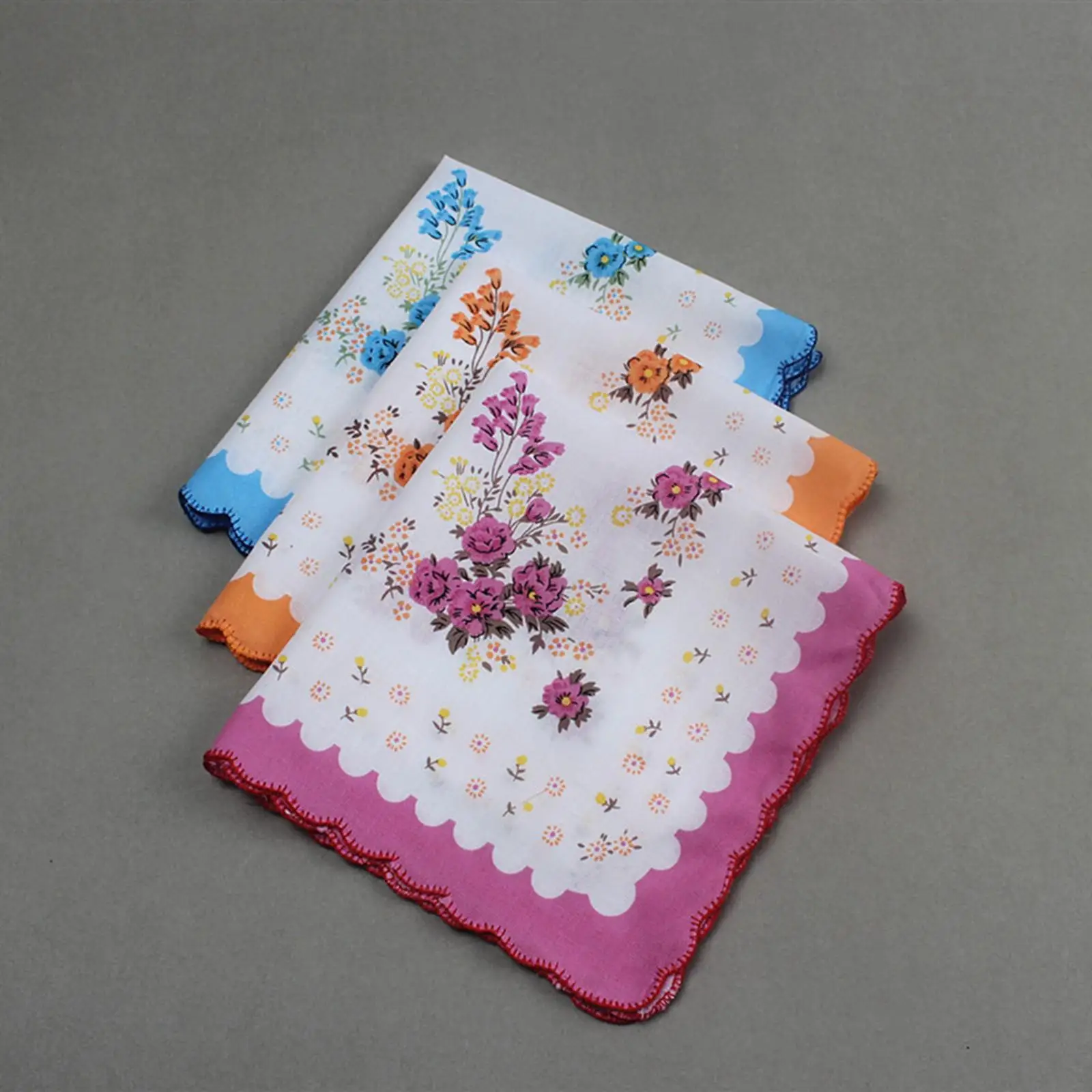 18x Lady Cotton Handkerchiefs Floral Print Pocket Square Party Hankie Gifts 12x12inch