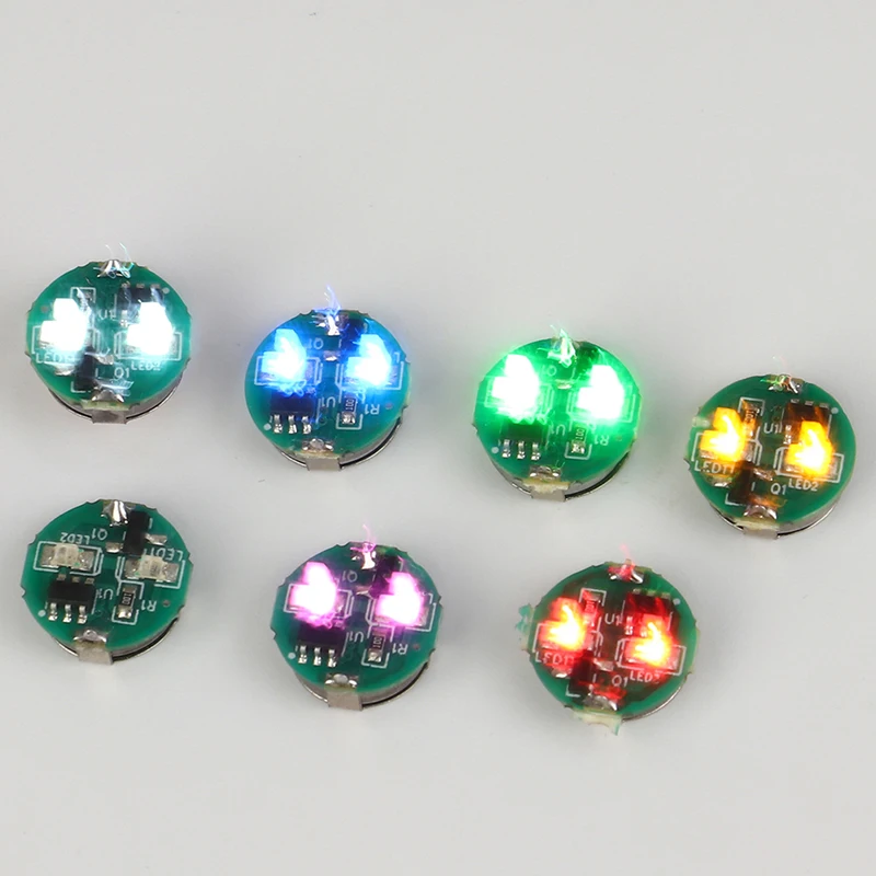 1Pc 1.1cm Multi-color Choices Magnetron Double Light DIY Model Making Double LED Lamp Switch Control Toys No Need Magnet