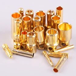 10pcs amass Banana Plug 2mm 3mm 3.5mm 4mm Bullet Female Male Connectors 5mm 5.5mm 6mm 6.5mm 8mm Gold Plated Copper RC Parts Head