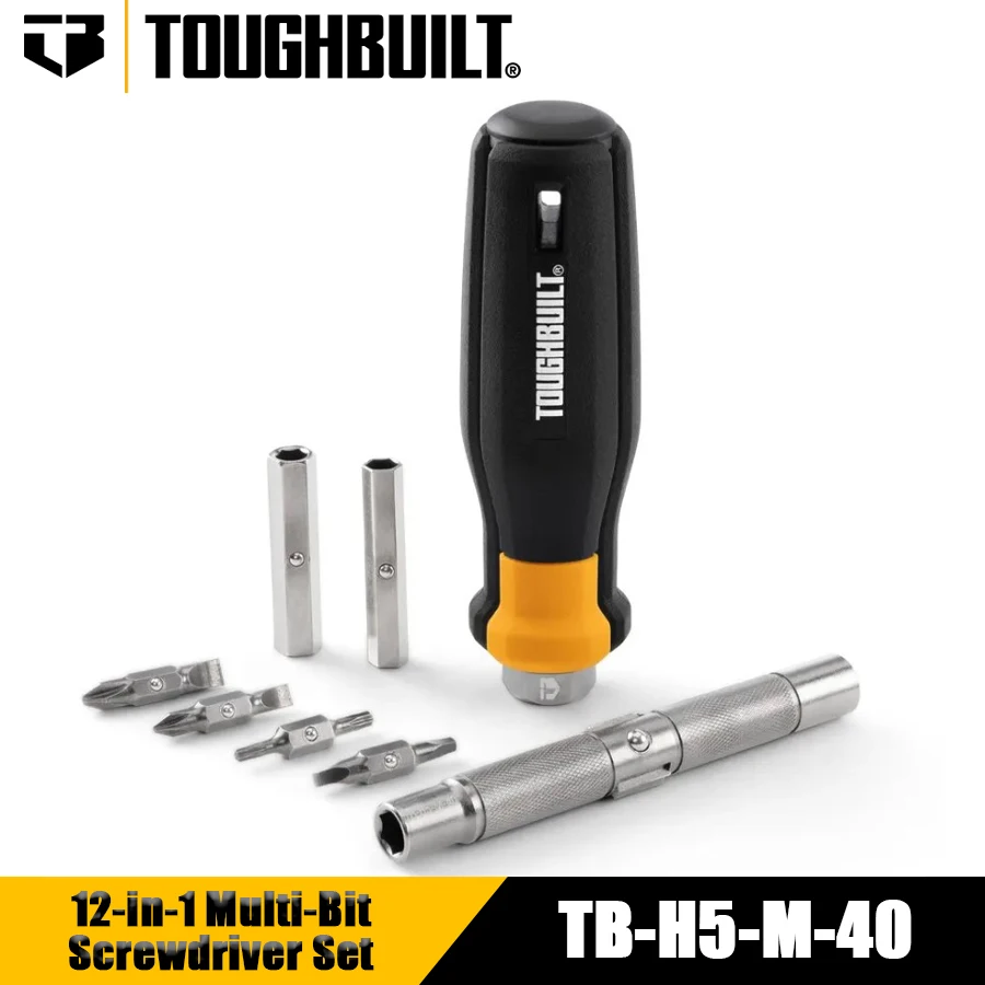 TOUGHBUILT TB-H5-M-40 12-in-1 Multi-Bit Driver Double-headed Multifunctional Screwdriver Set(8 pcs sets)  Hand Tools