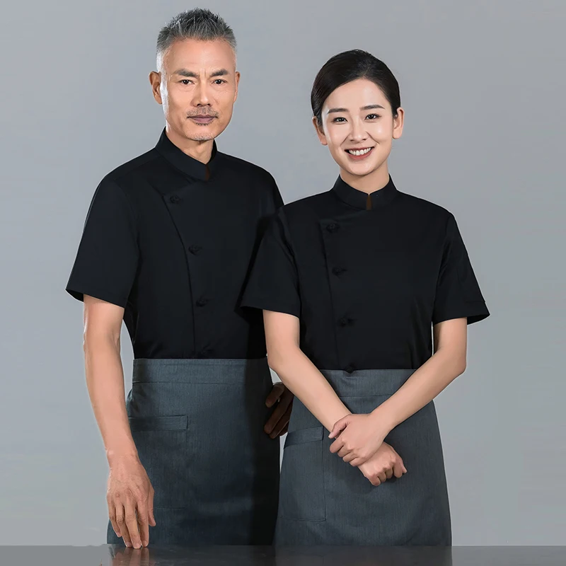 Chemises de cuisine d'hôtel pour hommes, veste de cuisinier de sushi, uniforme de chef de restaurant occidental, manteau de cuisine, vêtements de travail de restaurant